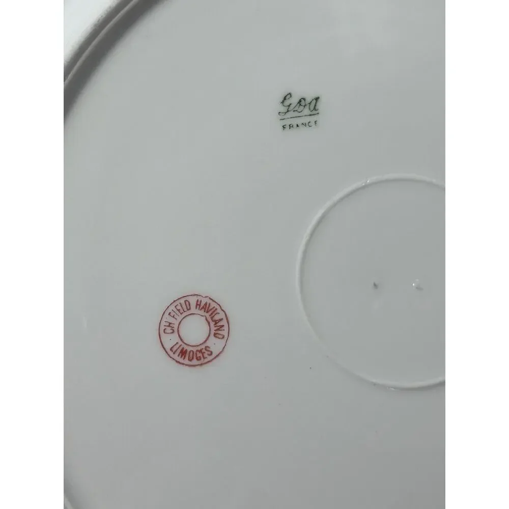 CH Field Haviland Limoges‎ Pink Floral Salad Dinner Replacement 9.5 Plate France